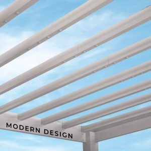 14x10 Windham Modern Steel Pergola With Sail Shade Soft Canopy - Image 7