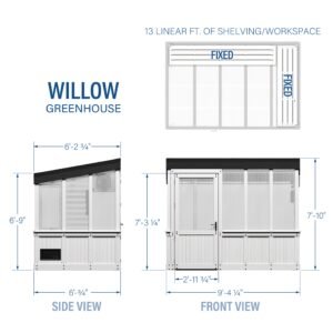 9x6 Willow Greenhouse - Pre-Stained & Sealed White - Image 2