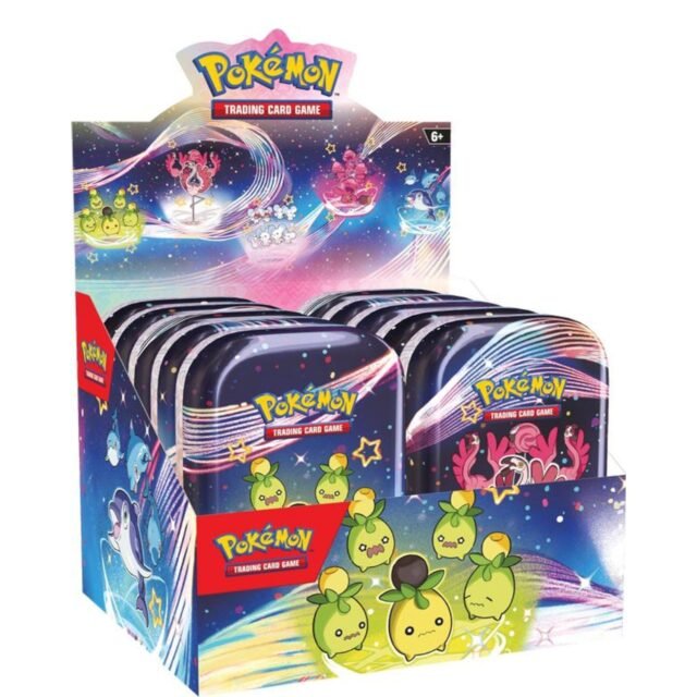 Pokemon TCG: Scarlet & Violet Paldean Fates Mini Tin Full Display Box – 10 Tins