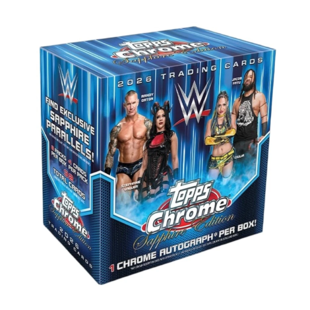 2026 Topps Chrome WWE Hobby Sapphire 10 Box Case