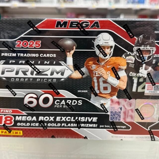 2025 Prizm Draft Picks Football MEGA BOX Gold Ice/Flash Factory Sealed